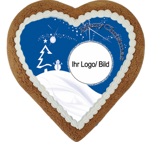 Lebkuchenherz Maxi - Motiv Schneemann