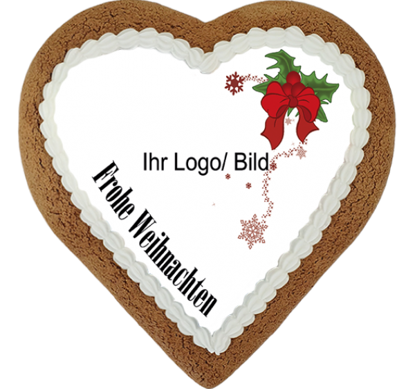 Lebkuchenherz Maxi - Motiv Stechpalme