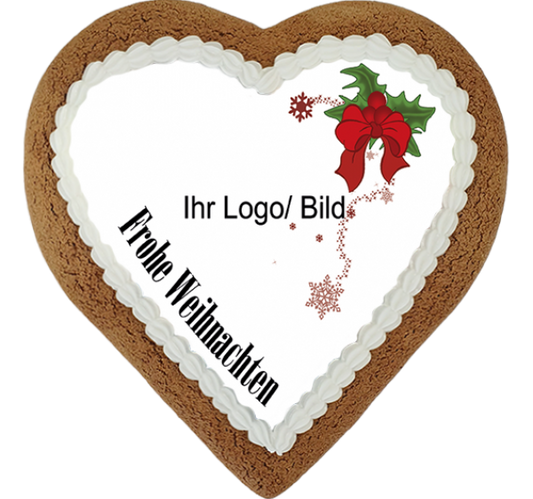 Lebkuchenherz Maxi - Motiv Stechpalme