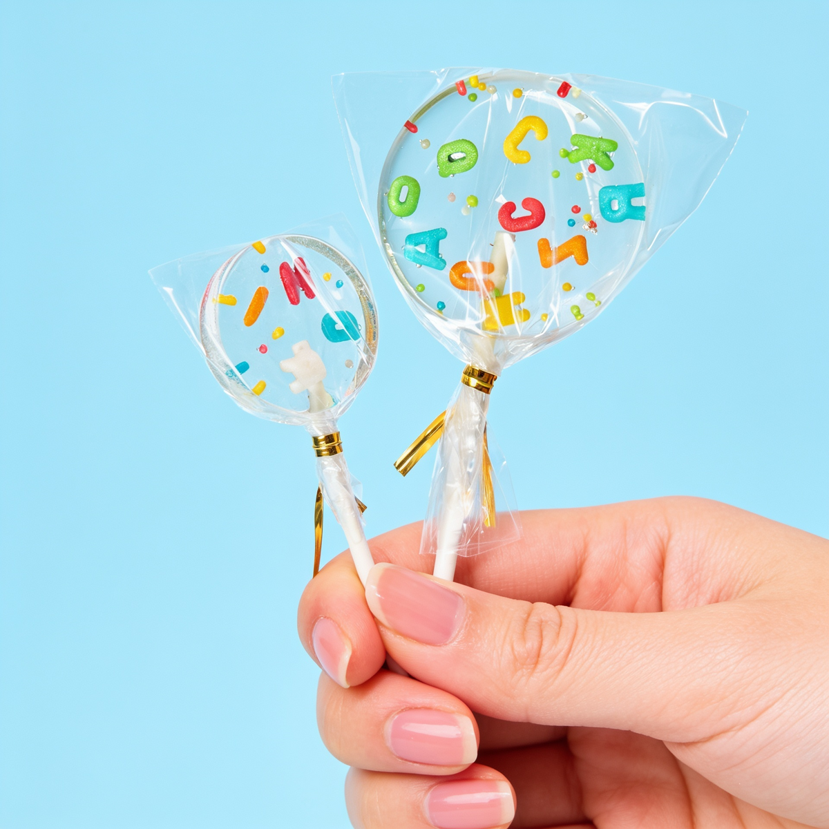 Alphabet Lolli mit bunten Nonpareilles – Bild 8
