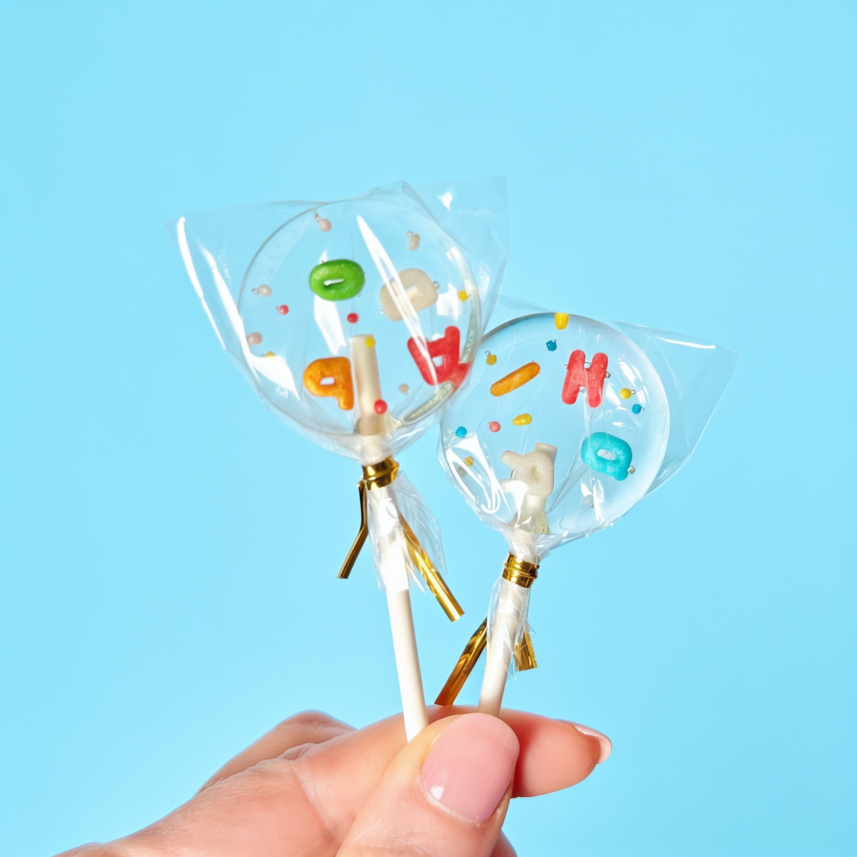 Alphabet Lolli mit bunten Nonpareilles – Bild 3
