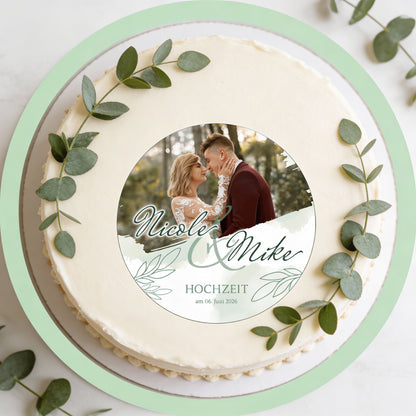 Tortenbild Hochzeit - Grüne Zweige – Bild 2