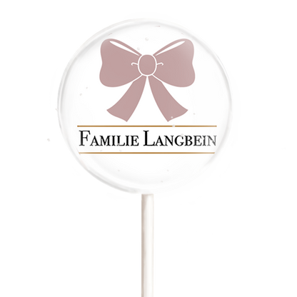 MotivLolli Familiengeschenk mit Familienname und farbiger Schleife