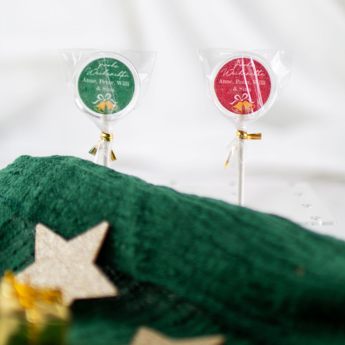 Motivlolli Jingle Bells rot und grün