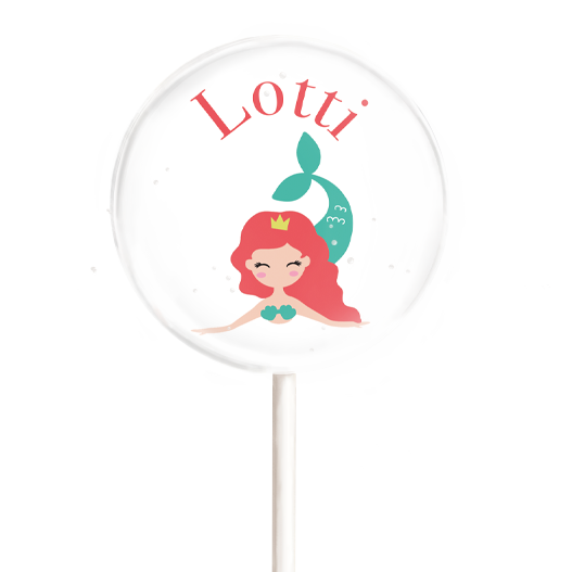 Lollimotiv mit Meerjungfrau und Name Koralle