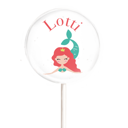 Lollimotiv mit Meerjungfrau und Name Koralle