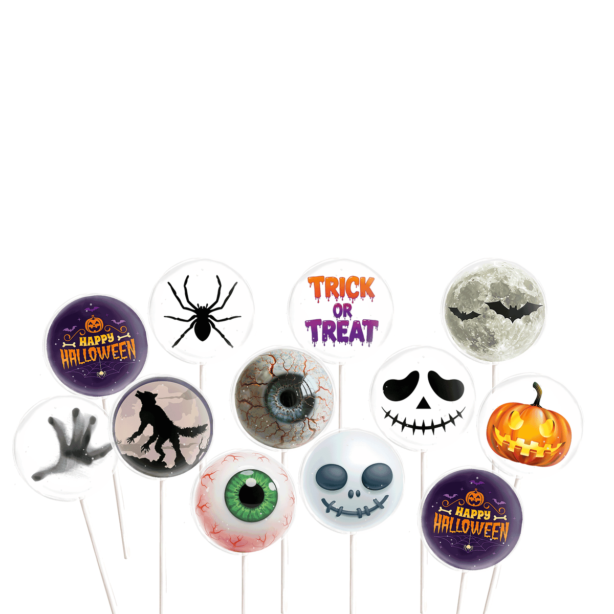 Motivlolli Set Halloween 12 Lollis - alle Motive