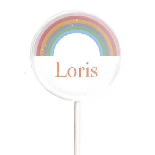 MotivLolli Regenbogen pastell mit Namen