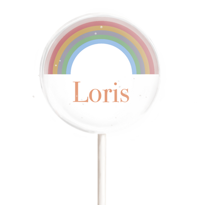 MotivLolli Regenbogen pastell mit Namen