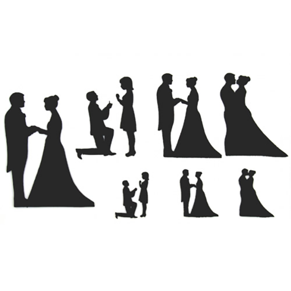 Patchwork Cutter Wedding Silhouette Set – Bild 2