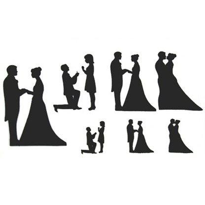 Patchwork Cutter Wedding Silhouette Set – Bild 2