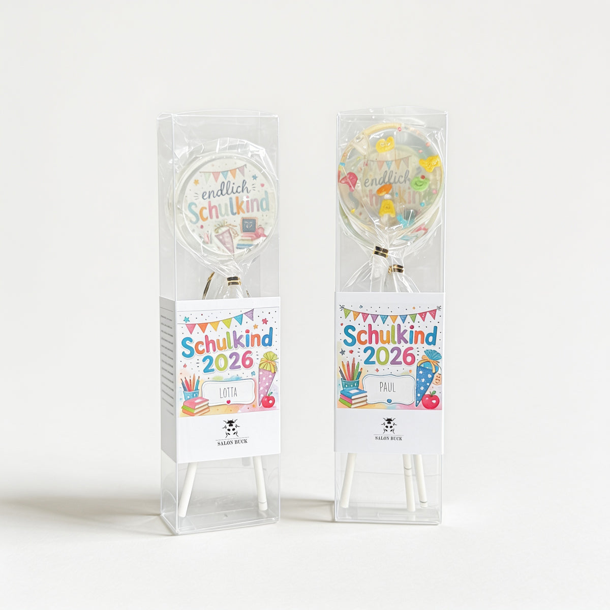 Lolli-Geschenkset Endlich Schulkind – Personalisiert mit Name – Bild 1