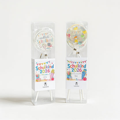 Lolli-Geschenkset Endlich Schulkind – Personalisiert mit Name – Bild 1