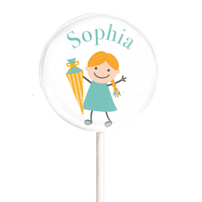 Schulmädchen Motivlolli blond