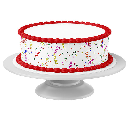 Tortenband Fasching um Torte auf Tortenständer