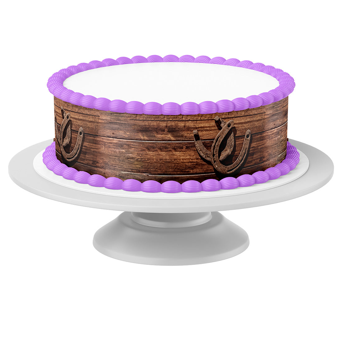 Tortenband Hufeisen um Torte auf Tortenständer