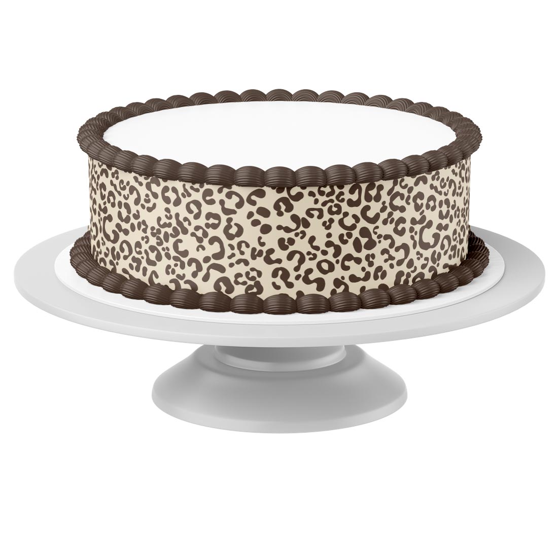 Tortenband Leopard um Torte auf Tortenständer