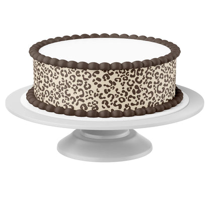 Tortenband Leopard um Torte auf Tortenständer