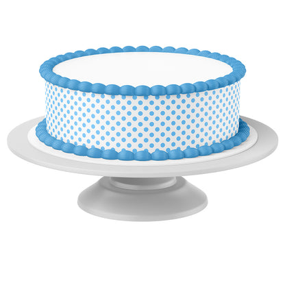 Tortenband blau Pünktchen essbar - 4 Stück á 24cm x 5cm – Bild 1