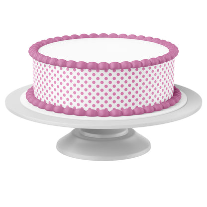 Tortenband rosa Pünktchen essbar - 4 Stück á 24cm x 5cm – Bild 1