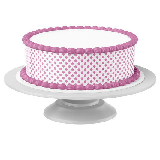 Tortenband rosa Pünktchen essbar - 4 Stück á 24cm x 5cm – Bild 1