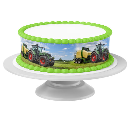 Tortenband Traktor  essbar - 4 Stück á 24cm x 5cm – Bild 1
