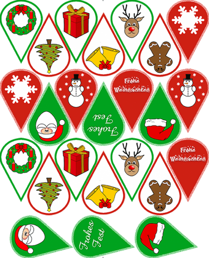Oblaten Einstecker - Motiv Weihnachten Bunt – Bild 3