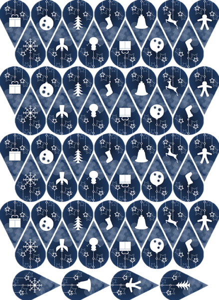 Oblaten Einstecker - Motiv Weihnachten Blau – Bild 2