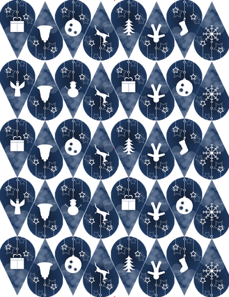 Oblaten Einstecker - Motiv Weihnachten Blau – Bild 1