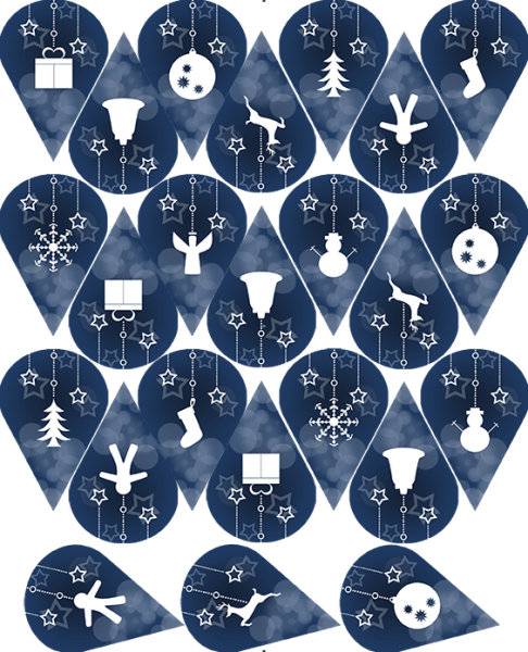 Oblaten Einstecker - Motiv Weihnachten Blau – Bild 3