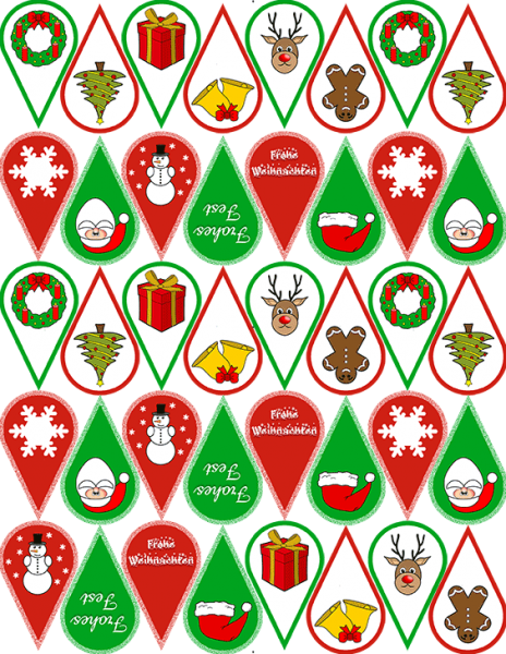 Oblaten Einstecker - Motiv Weihnachten Bunt – Bild 1