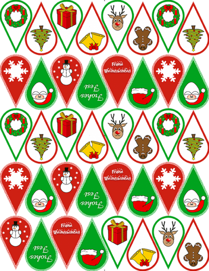 Oblaten Einstecker - Motiv Weihnachten Bunt – Bild 1