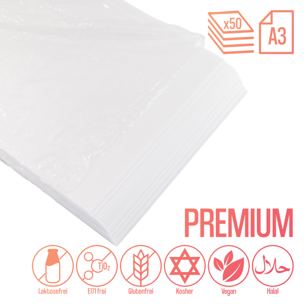 Sugarprint Oblatenpapier A3 PREMIUM - 50 Seiten