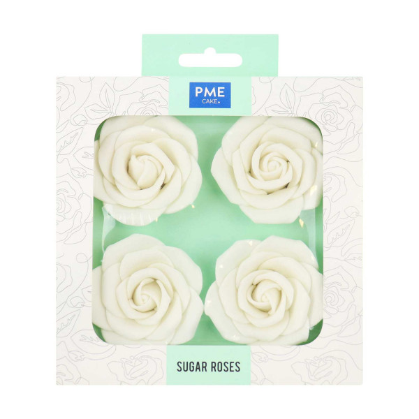 PME White Sugar Roses - 62mm - 4 pcs