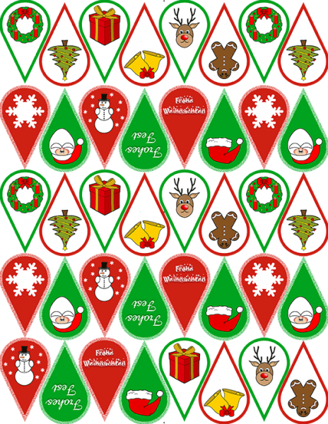 Wafer pin - motif Christmas Colorful