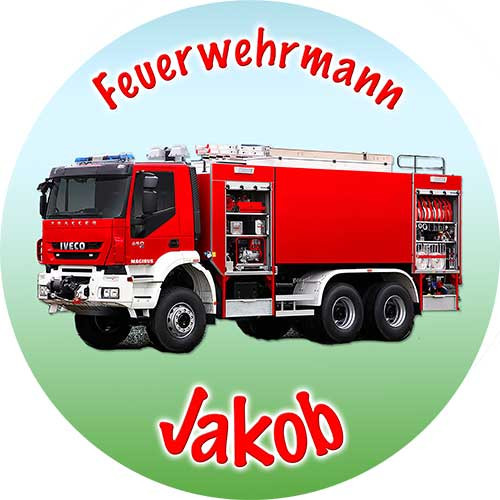 Tortenbild Feuerwehr Rund