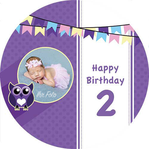 Picture Cake Topper Round Wimpelkette