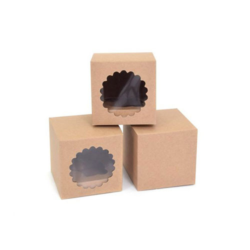 Kraft Paper CupCake Boxes - 3 Pieces