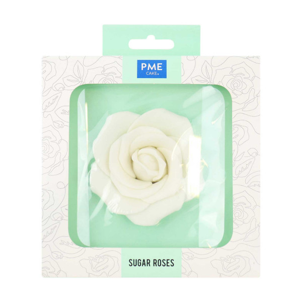 PME White Sugar Roses - 90mm - 1 pc