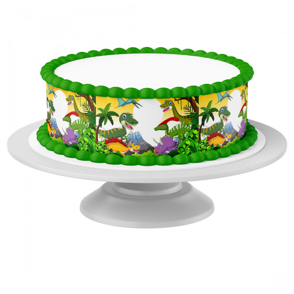 Cake ribbon dinosaurs edible - 4 pieces á 24cm x 5cm