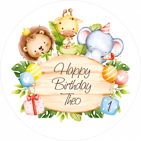 Picture Cake Topper Picture Cake Topper Baby Animals Round