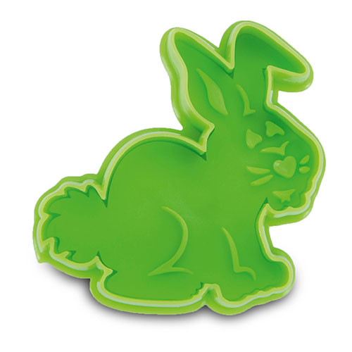 Embossed cookie cutter with ejector - hare