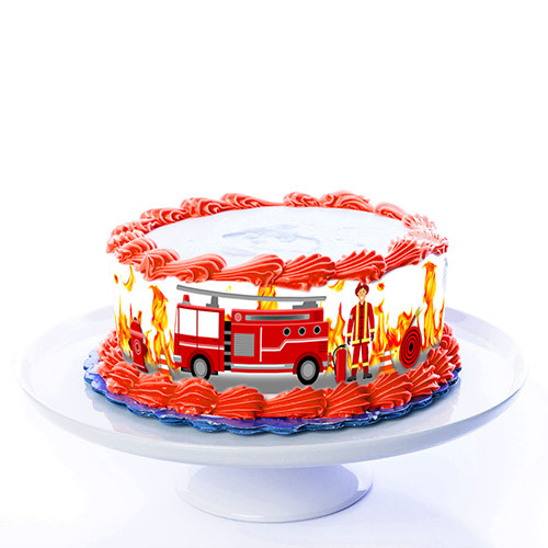 Cake ribbon Fire brigade edible - 4 pieces á 24cm x 5cm