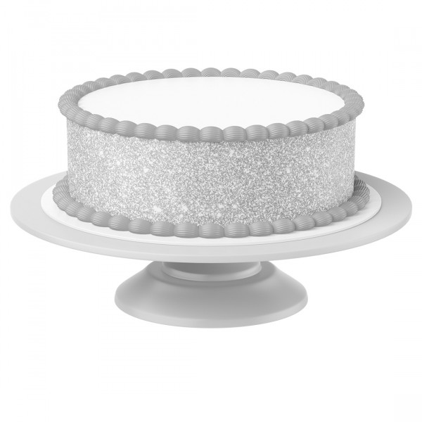 Tortenband Silberoptik essbar - 4 Stück á 24cm x 5cm