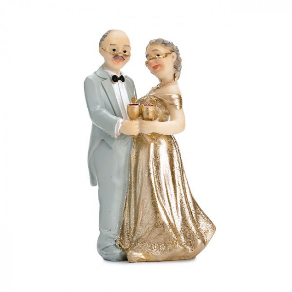 Cake figure bride and groom gold