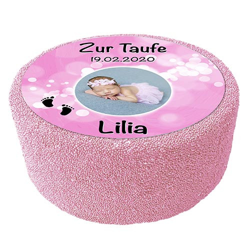 Motivtorte Taufe Motiv 1 Pink