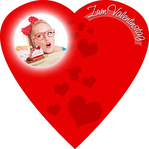 Tortenbild Valentinstag Rote Herzen Herzform