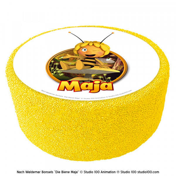 Motif Maya the Bee on Mushroom