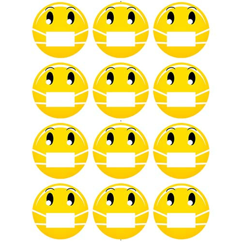 Printed wafers Smiley with mask against Covid