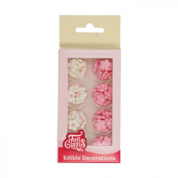 FunCakes sugar decorations flower mix white pink - mini